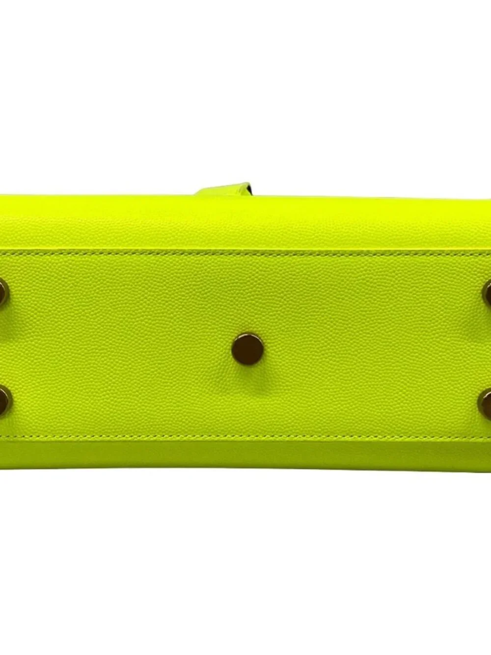 SAINT LAURENT PARIS Sucked Jules Nano 392035 Neon Yellow Leather Handbag
